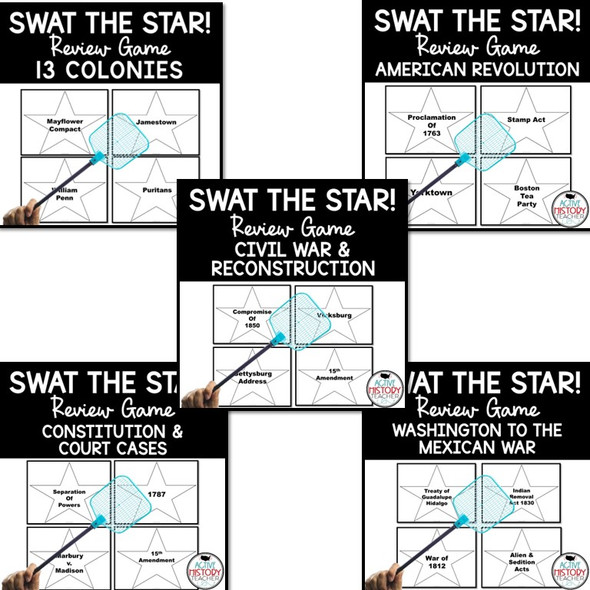 US History Review Game Swat the STAR BUNDLE 8th STAAR Review