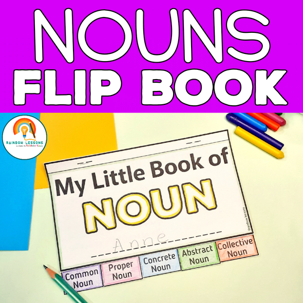 Noun Worksheets | Nouns Flipbook | Common and Proper Nouns Book | Nouns Review