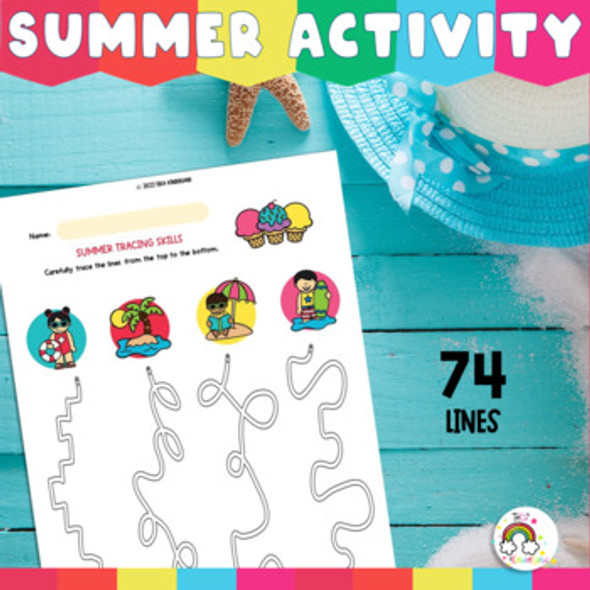 Summer Line Tracing Activities Handwriting Practice