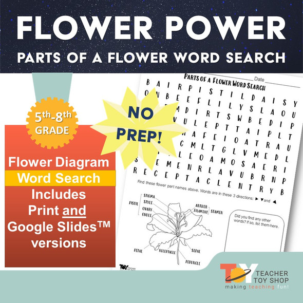 Parts of a Flower Word Search