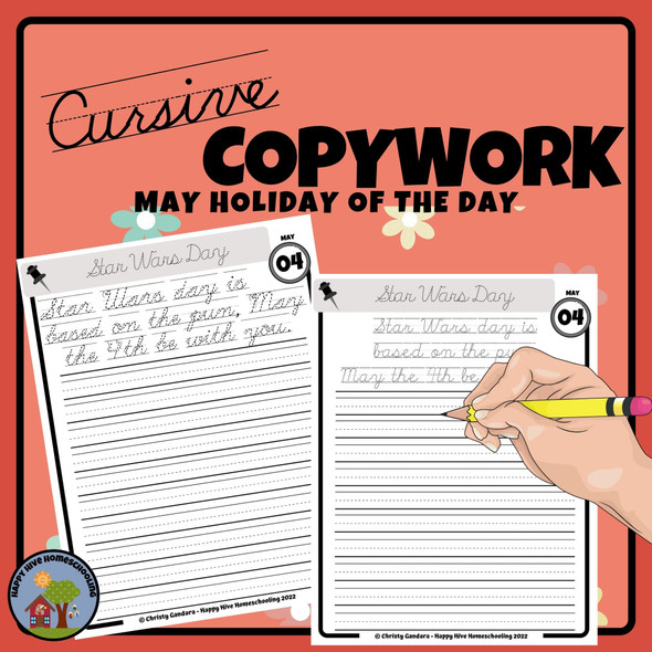 May Copywork Printables - Cursive