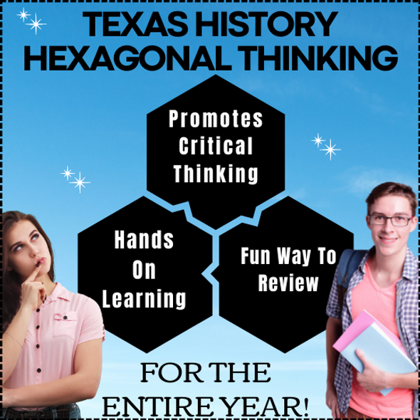 Texas History Hexagonal Activities For The ENTIRE Year