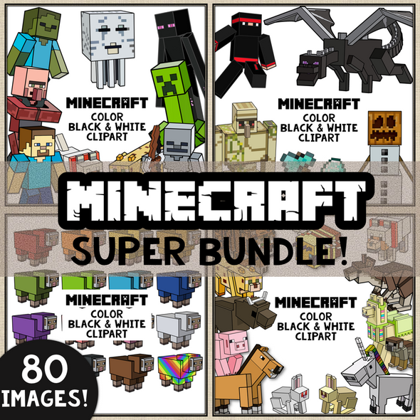 Mega Minecraft Clipart Bundle {80+ Images}