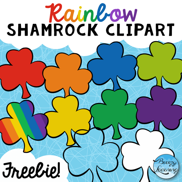 Rainbow Shamrock Clipart FREEBIE!