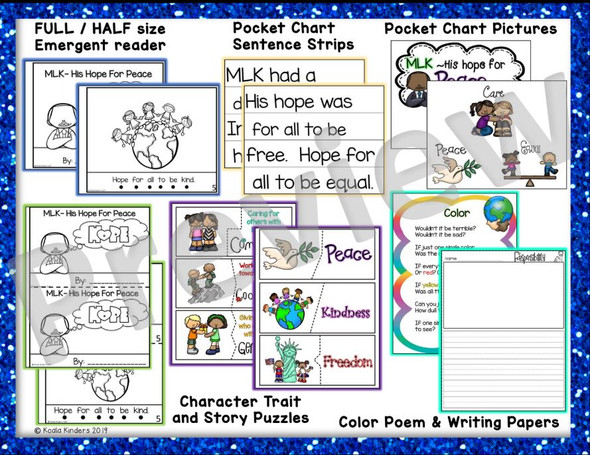 MLK Pocket Chart Activity and Printable Readers