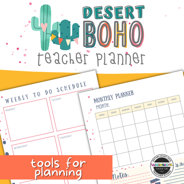 Desert Boho Printable and Digital Teacher Planner