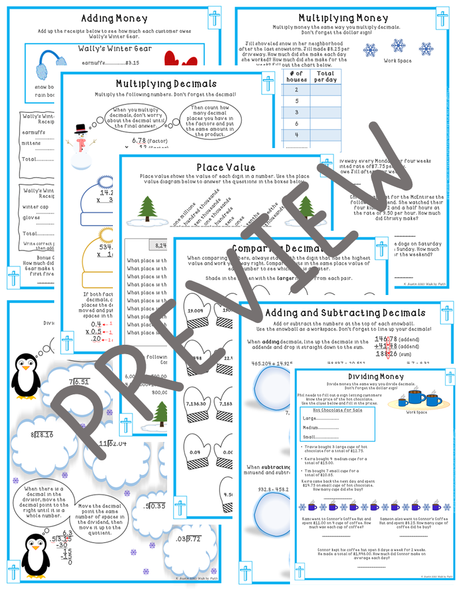 Winter Decimals and Money
