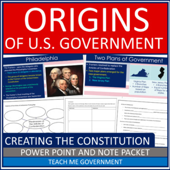 Origins of American Government Articles of Confederation Power Point Note Packet