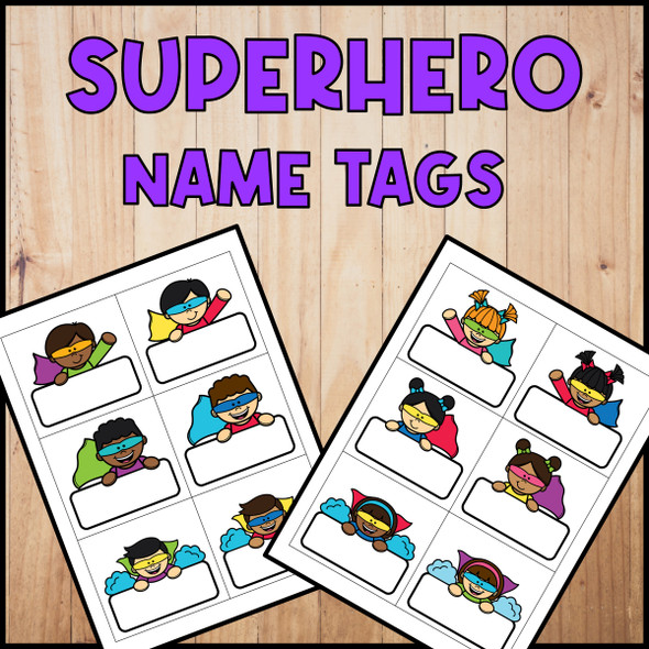 EDITABLE Superhero Name Tags | Labels for Classroom Organization