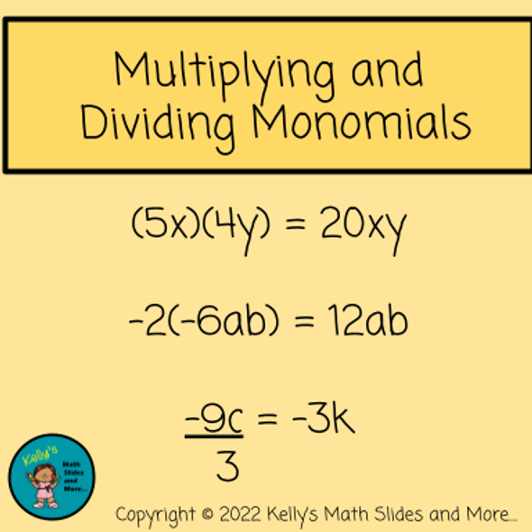 Multiplying and Dividing Monomials - Digital Lesson