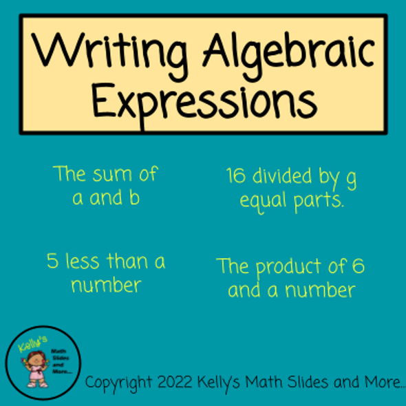 Writing Algebraic Expressions - Lesson