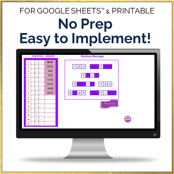 Operations with Fractions Activity | Add Subtract Multiply Divide Code Breaker