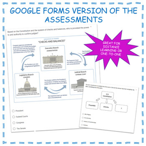 U.S. Constitution Multiple Choice & Short Answer Test American Government