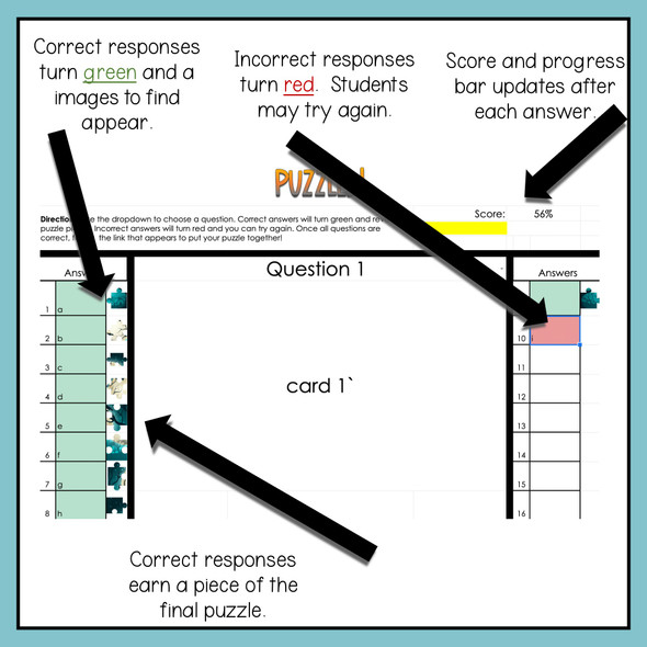 Halloween Template for Google Sheets - Digital Activity - Self-Checking