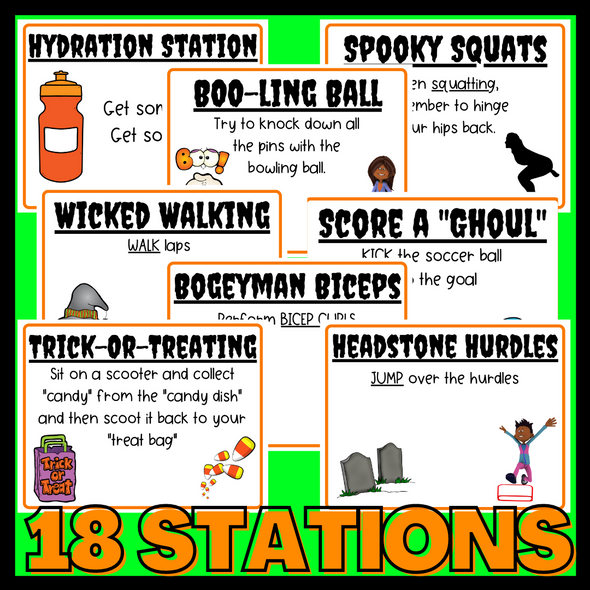 Middle School Halloween PE Stations