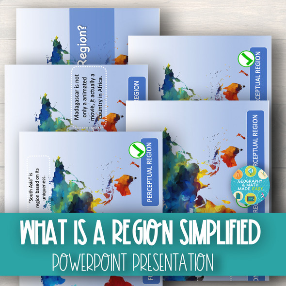 NEW! GEOGRAPHY: REGIONS SIMPLIFIED, FORMAL, FUNCTIONAL, PERCEPTUAL (POWERPOINT)