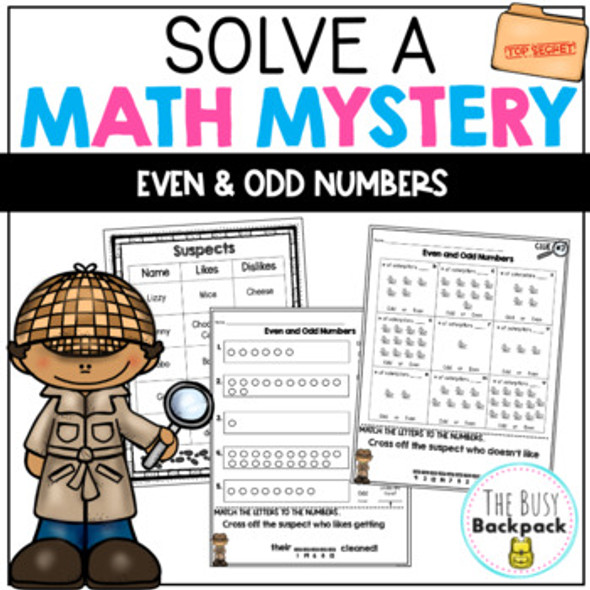 2.OA.3 2nd Grade Math Mystery Even and Odd Numbers 2.OA.C.3