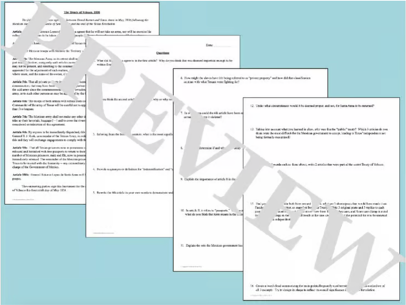 The Treaty of Velasco Primary Source Analysis