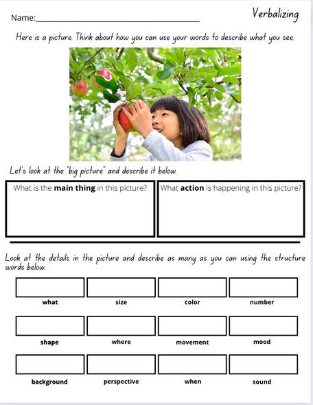 AUTUMN/FALL: 20 "What's in a Photo?" Verbalizing Reading Comprehension Strategy PRINTABLE