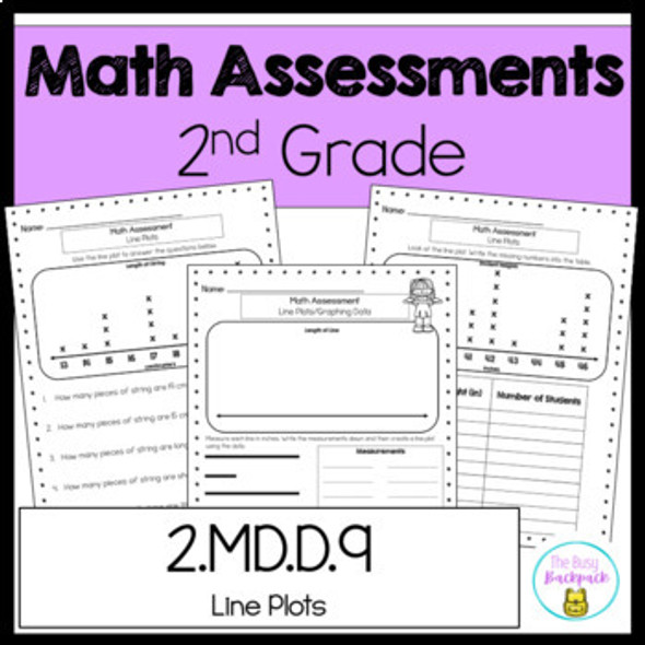 2.MD.9 Line Plots Measurement Assessment 2nd Grade Math 2.MD.D.9