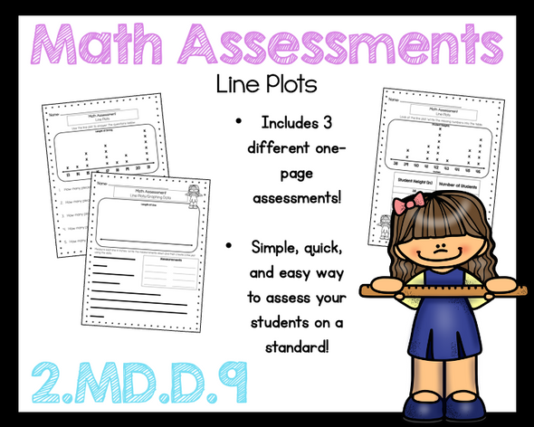 2.MD.9 Line Plots Measurement Assessment 2nd Grade Math 2.MD.D.9