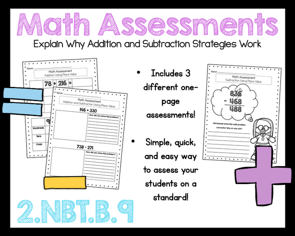 2.NBT.B.9 Explain Addition and Subtraction Strategies 2nd Grade Math Assessment