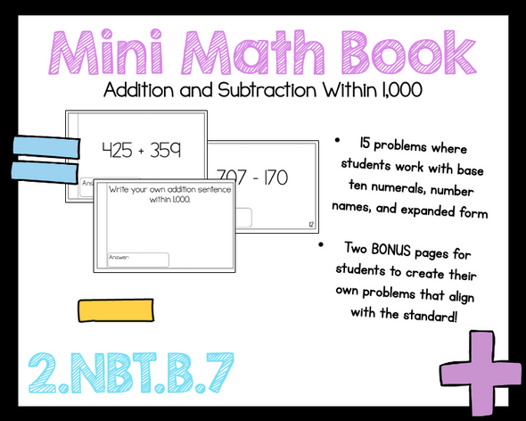 2nd Grade Math Addition and Subtraction Within 1,000 2.NBT.B.7
