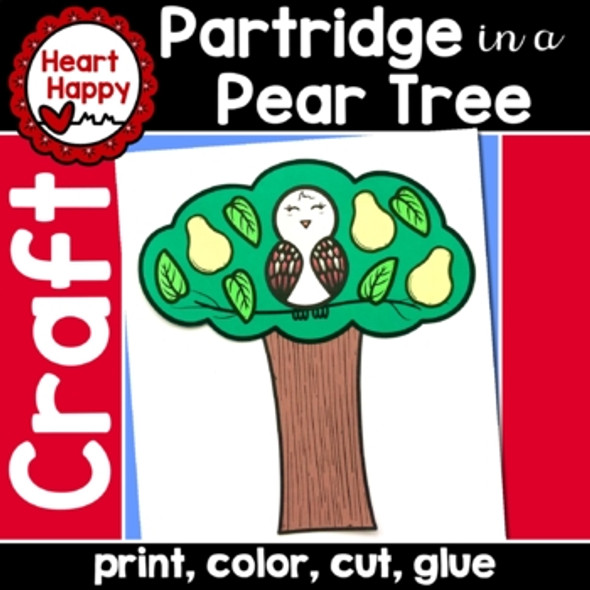 Partridge in a Pear Tree Craft | 12 Days of Christmas Craft