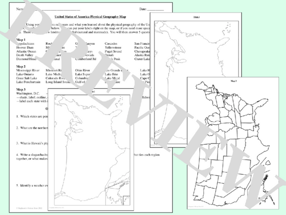 United States Geography Map Review