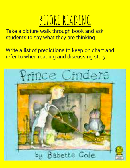 PRINCE CINDERS READING LESSONS & ACTIVITIES
