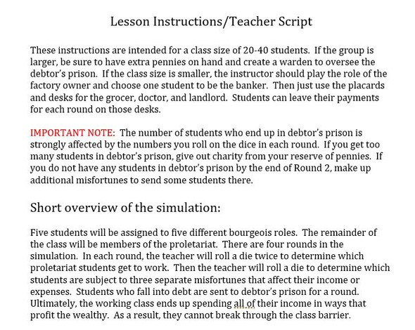 Communist Manifesto Simulation:  What is the Point of Marxism?