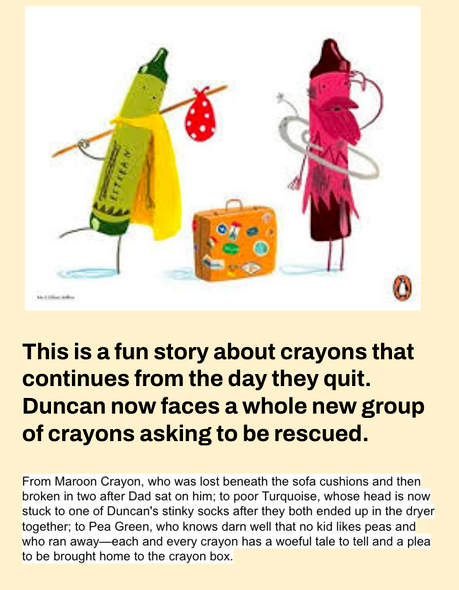 THE DAY THE CRAYONS CAME HOME READING & ACTIVITIES UNIT