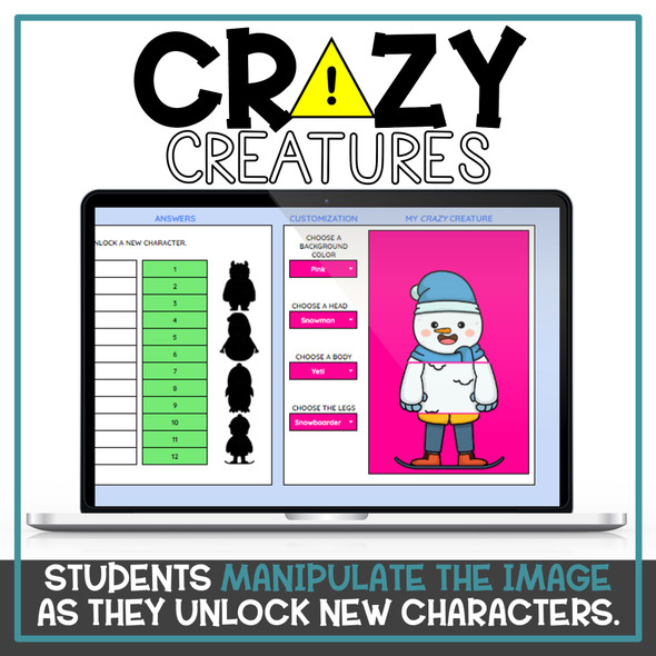 Sales Tax and Tip Holiday Crazy Creatures Self-Checking Google Sheets Activity