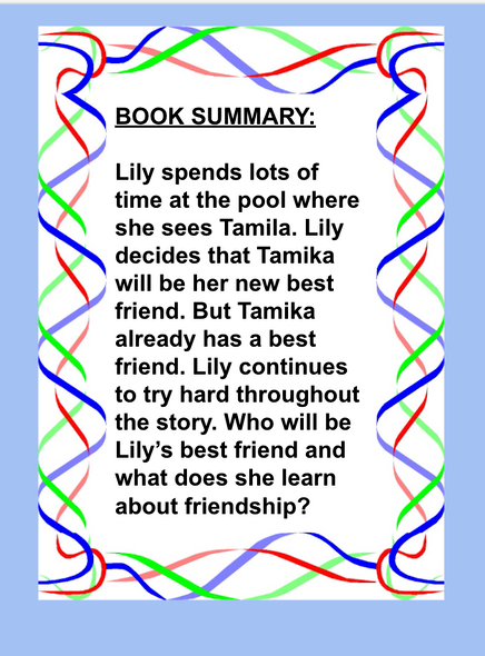 MY BEST FRIEND - by Mary Ann Rodman - READING AND ACTIVITIES PACKET