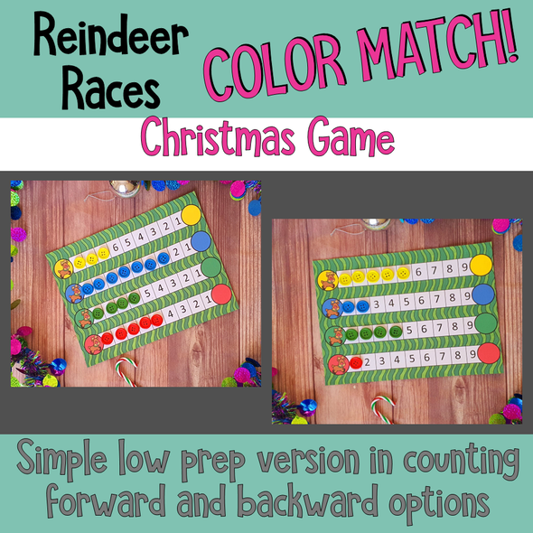 Reindeer Races Color Match Christmas Game