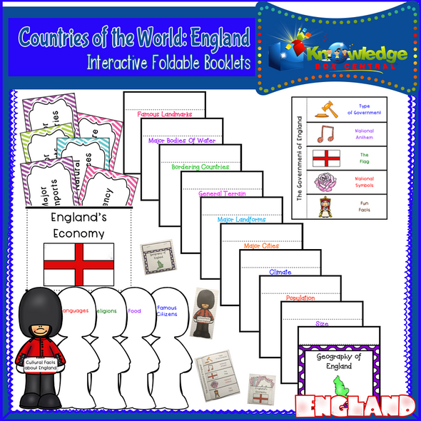 Countries of the World: England Interactive Foldable Booklets