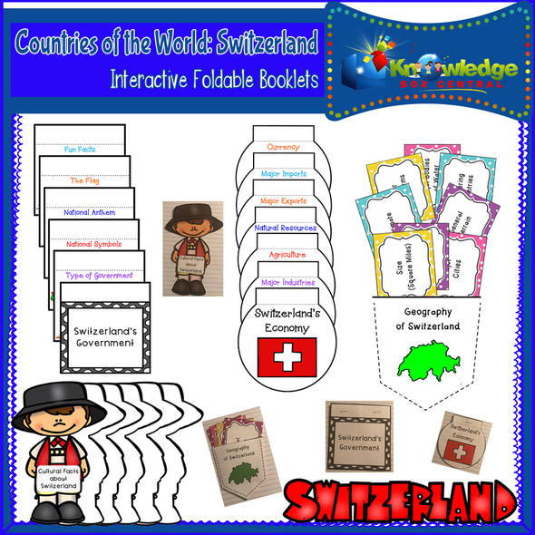 Countries of the World: Switzerland Interactive Foldable Booklets