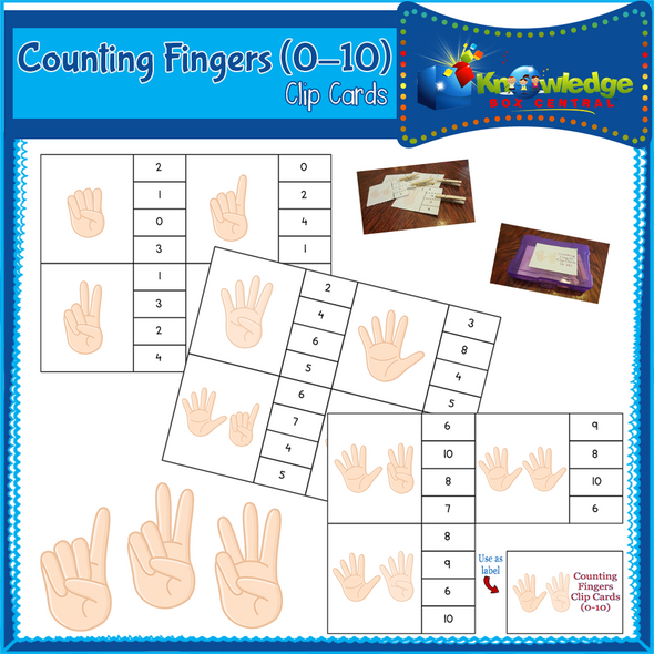 Counting Fingers Clip Cards (0-10) 