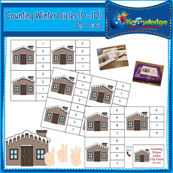 Counting Winter Icicles Clip Cards (0-10) 