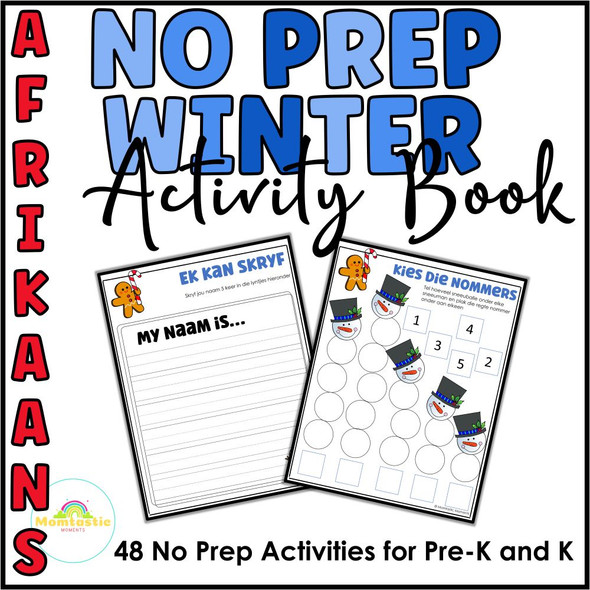 Winter No Prep Math and Literacy Activity Book | Afrikaans Version