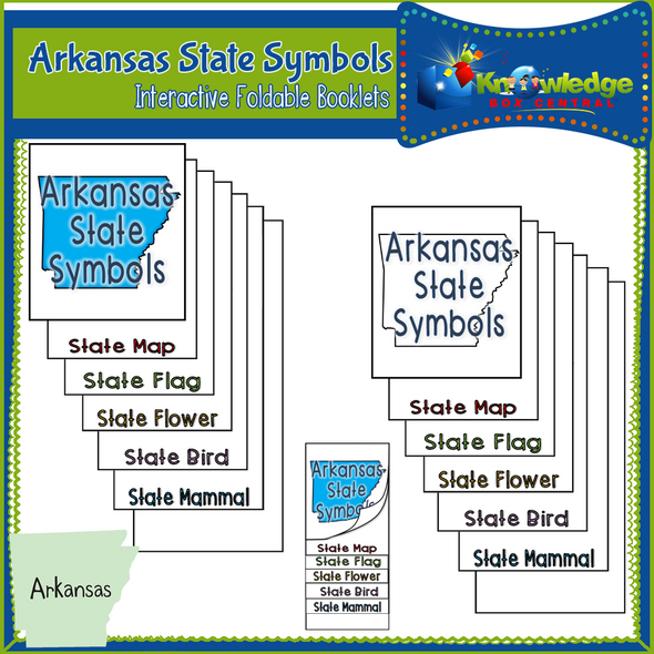Arkansas State Symbols Interactive Foldable Booklets 