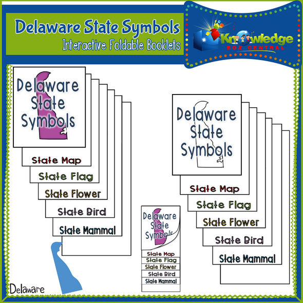 Delaware State Symbols Interactive Foldable Booklets 