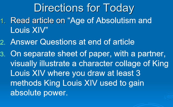 Age of Absolutism and King Louis XIV Lesson