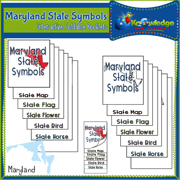 Maryland State Symbols Interactive Foldable Booklets 