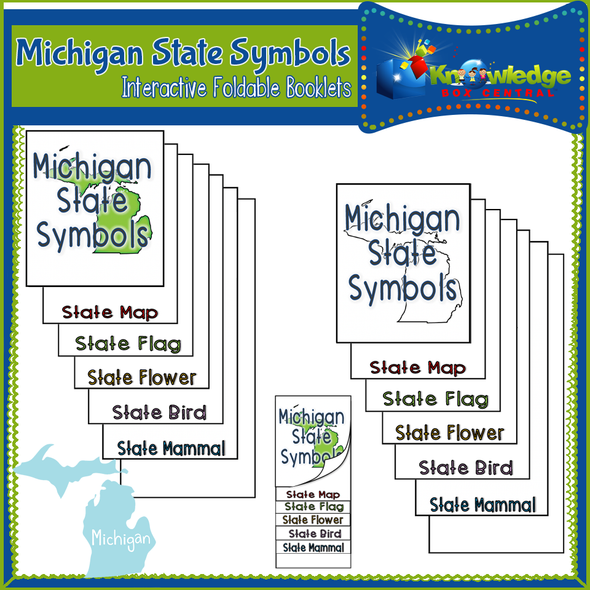 Michigan State Symbols Interactive Foldable Booklets 