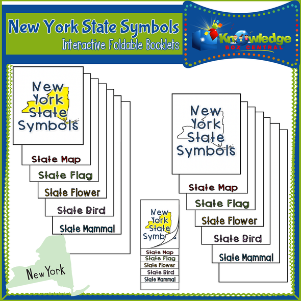 New York State Symbols Interactive Foldable Booklets 
