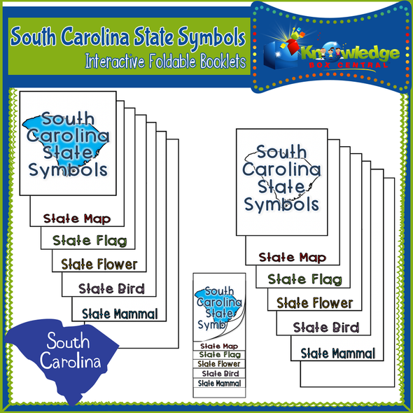 South Carolina State Symbols Interactive Foldable Booklets 