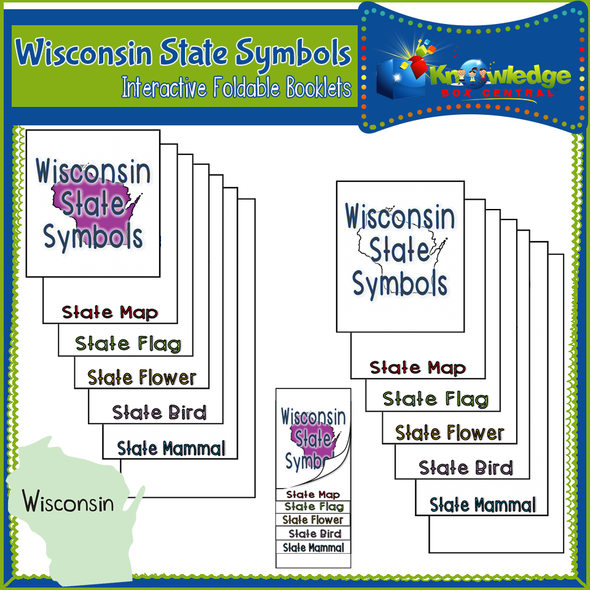 Wisconsin State Symbols Interactive Foldable Booklets 