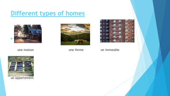 Houses are described in French