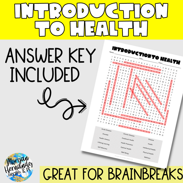 Introduction to Health Word Search | FREEBIE!